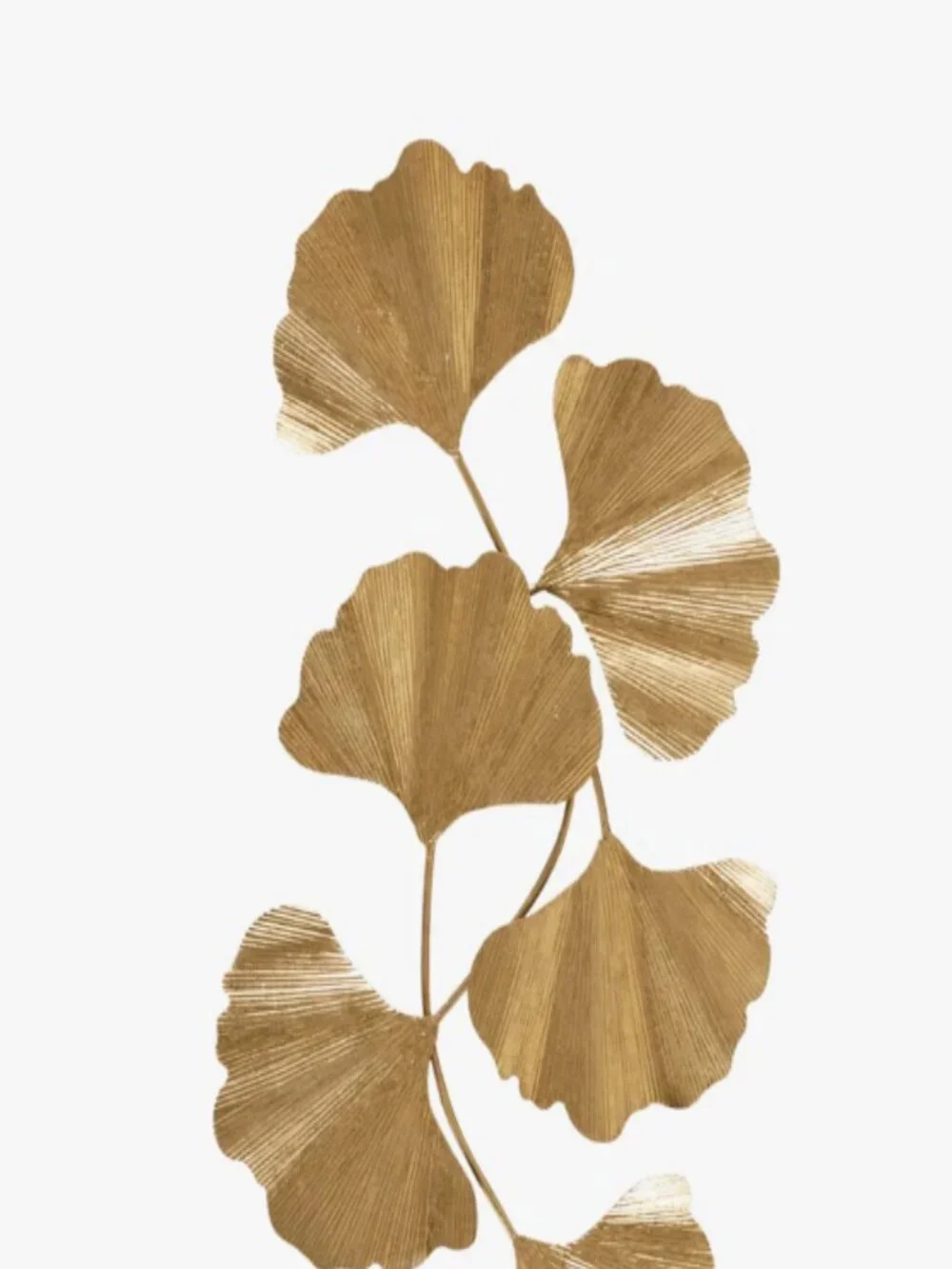 Faye Gold Foil Metal Ginkgo Leaf Wall Décor